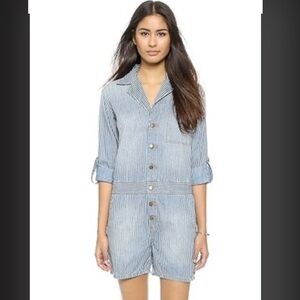 Current Elliott Conductor Striped Jumpsuit Romper size Large